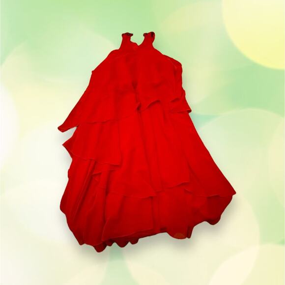 TS Couture Bright Red Halter Sequin Prom Formal Mini Dress Size XL - Picture 2 of 12